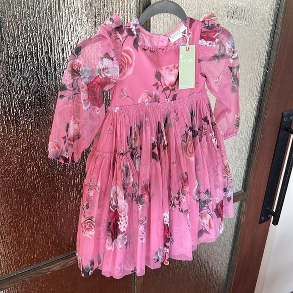 Ted Baker Valentina Floral Print Tulle Dress size 3t - Picture 7 of 13